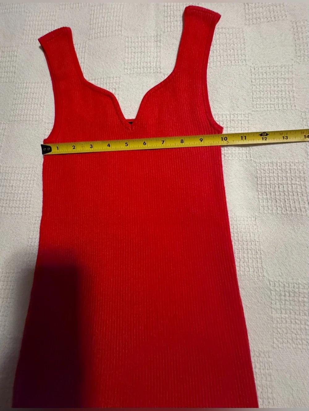 Vero Moda Bright Red Ribbed V-Neck Tank